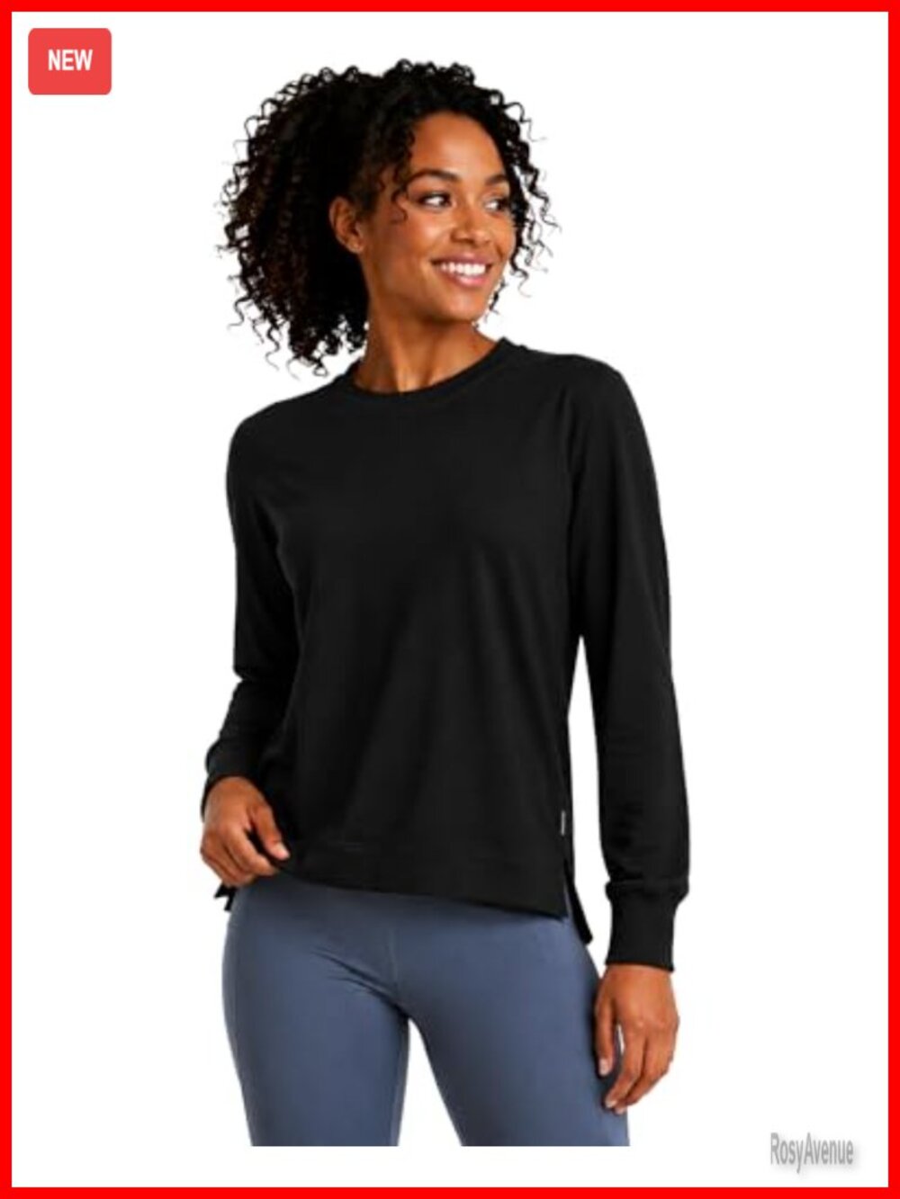 Womens Fleece Crewneck Sweatshirt Long Sleeve Relaxed Pullover Top